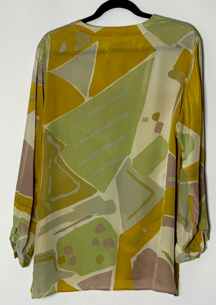 Vintage silkiblússa (M/L)