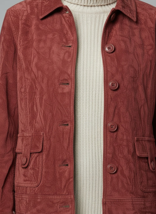 Detail shot of Vintage rússkinnsjakki (L)