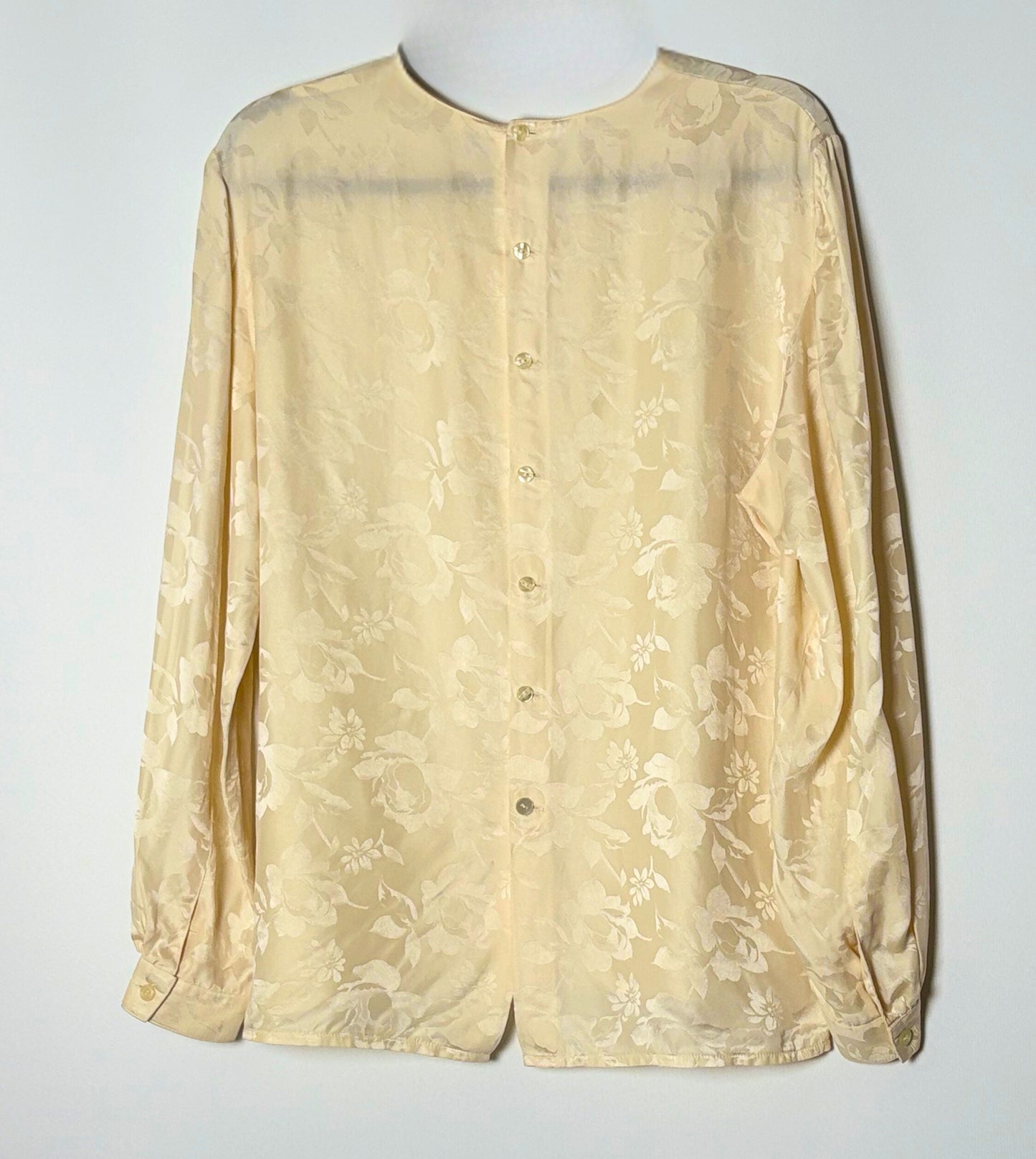 Vintage silkiblússa (L)
