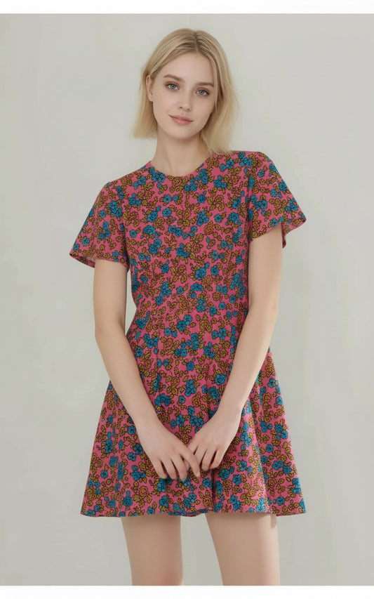 Vintage blómakjóll (M)