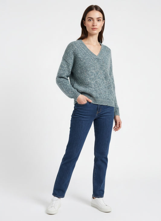 Blágræn vintage peysa (M)