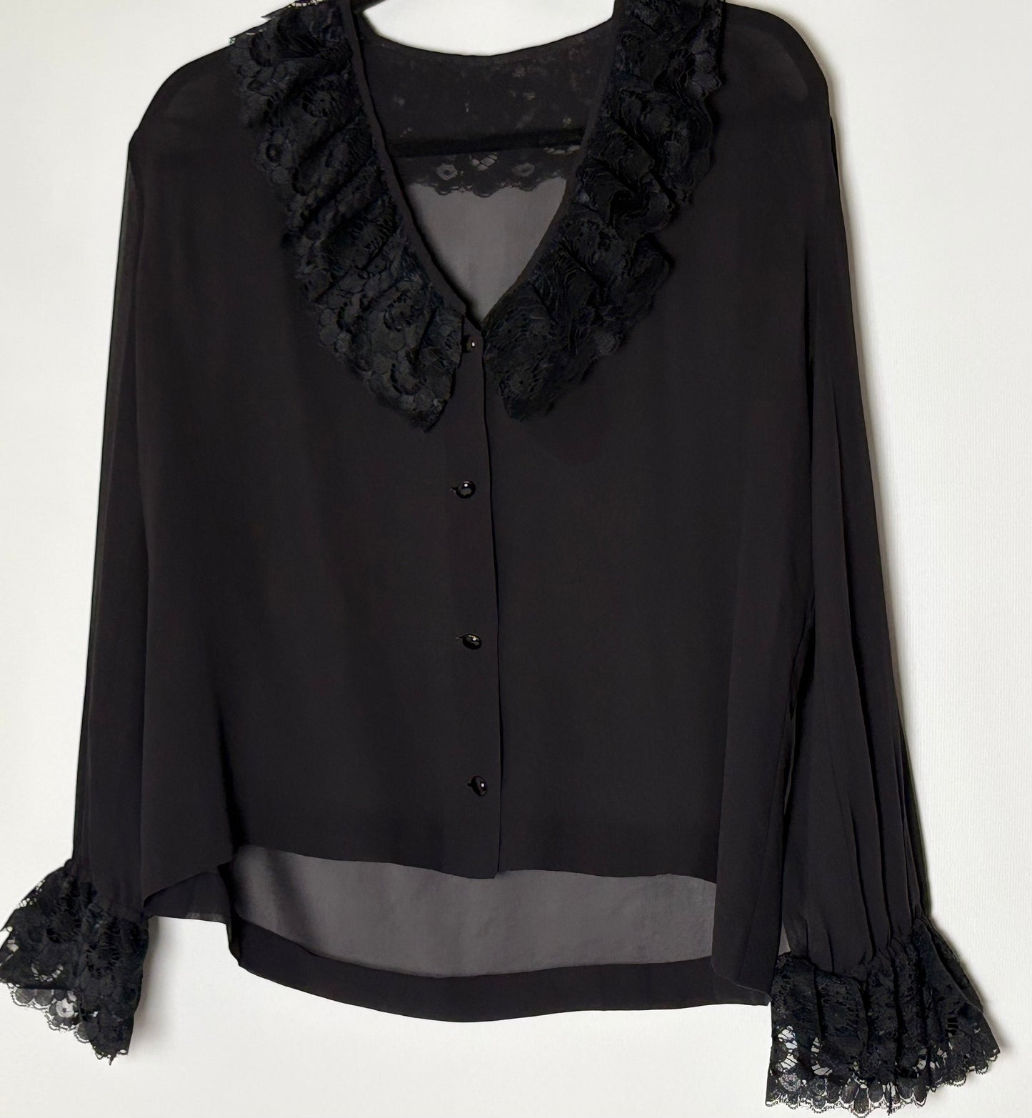 Vintage svört blússa (L)