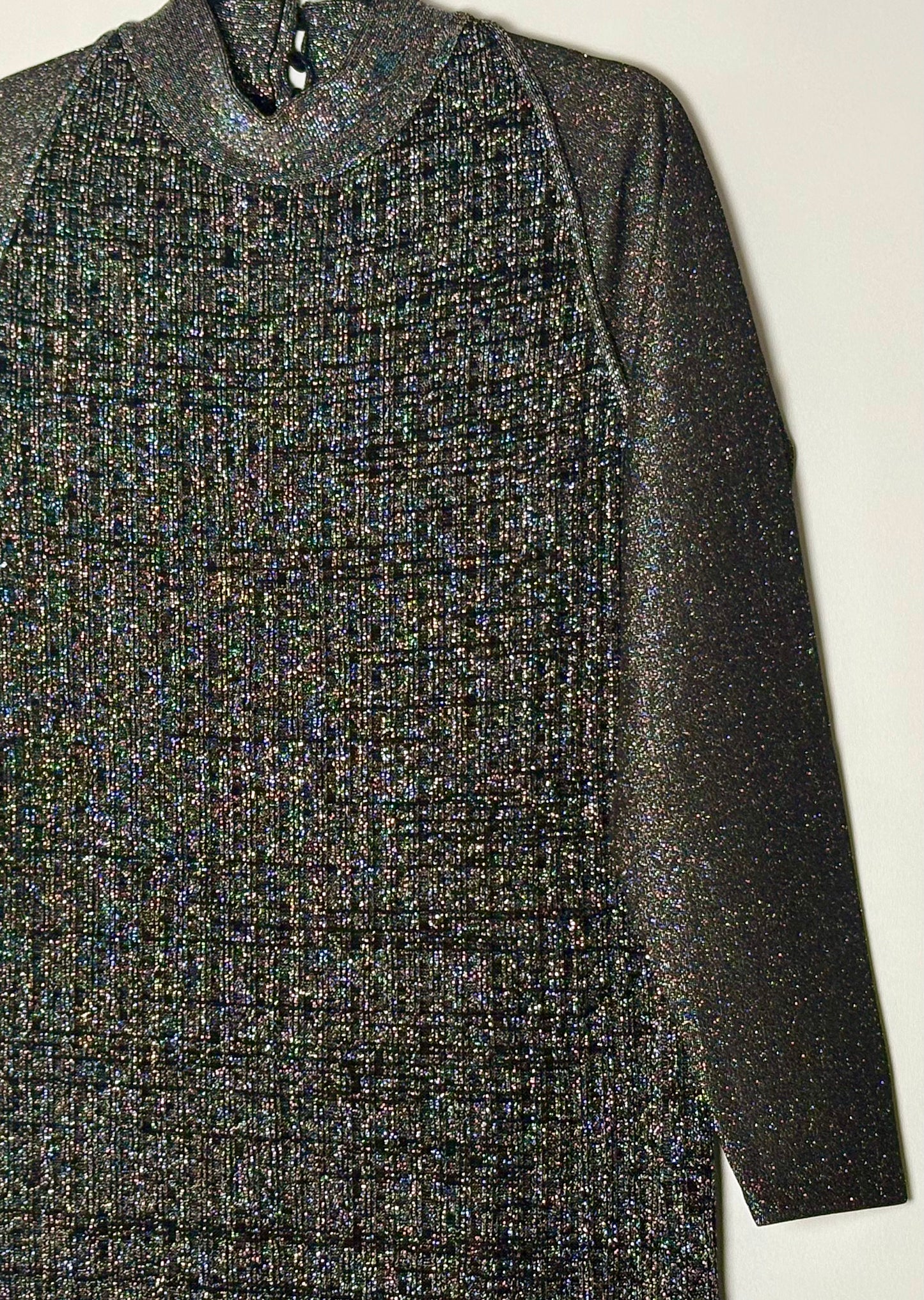 Vintage glimmer peysukjóll (M/L)