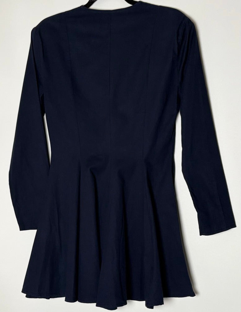 Vintage langerma kjóll (M)