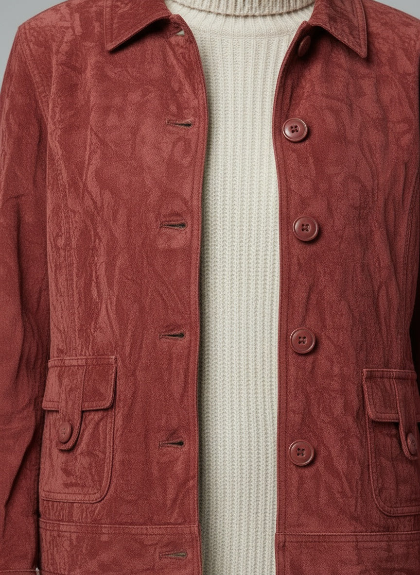 Detail shot of Vintage rússkinnsjakki (L)