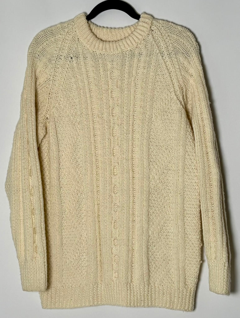 Vintage peysa m. kaðlamunstri (M)