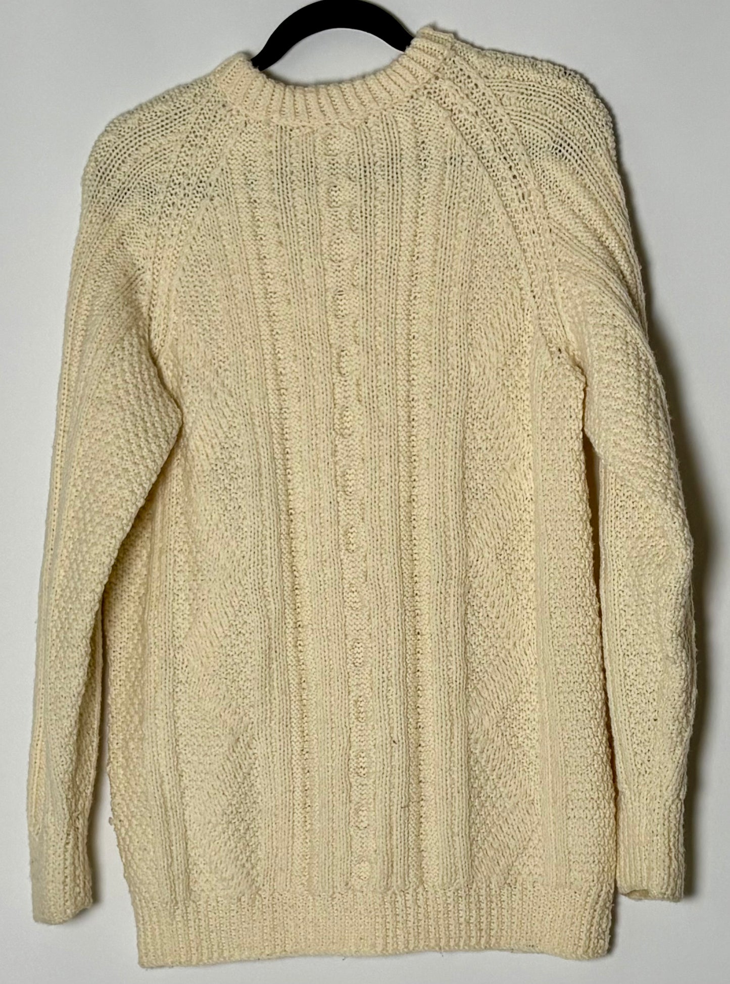 Vintage peysa m. kaðlamunstri (M)