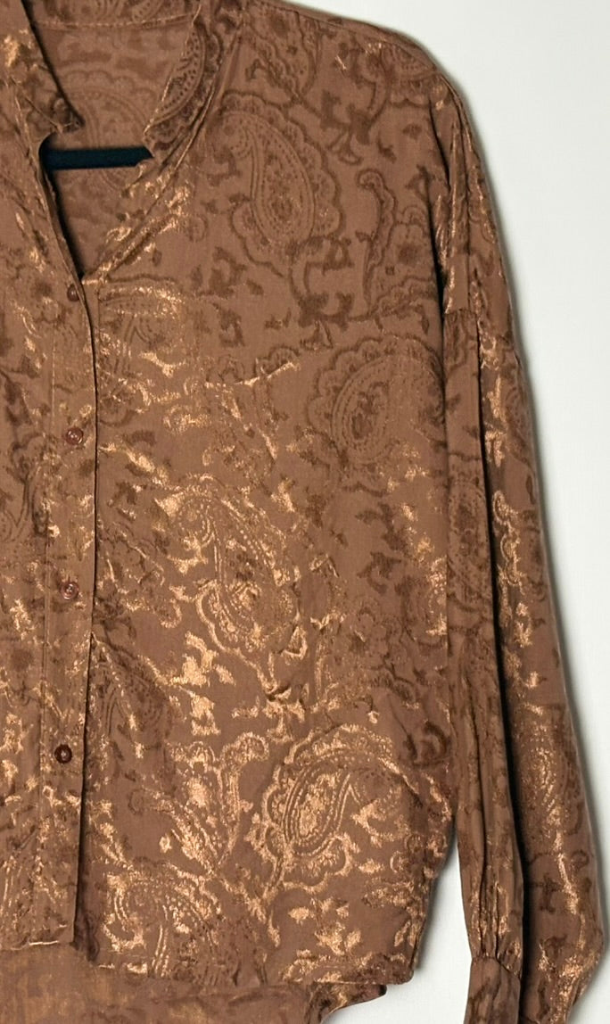 Blússa m. kasmírmunstri (L/XL)