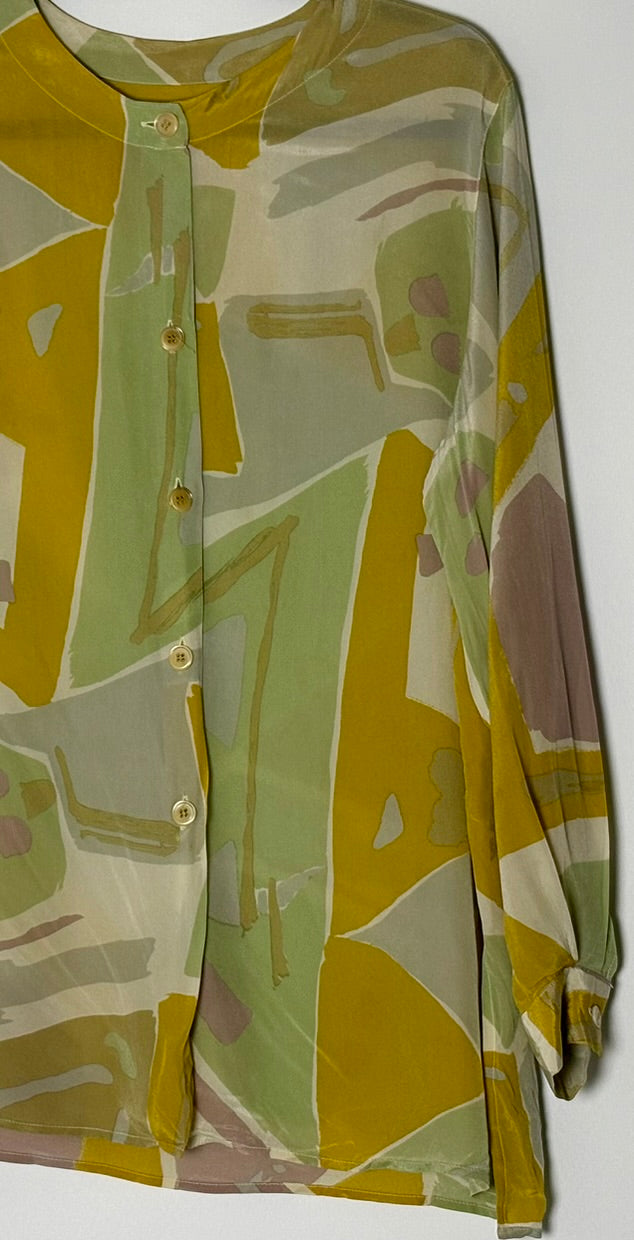 Vintage silkiblússa (M/L)