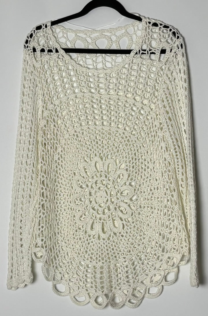 Vintage heklaður toppur (M)
