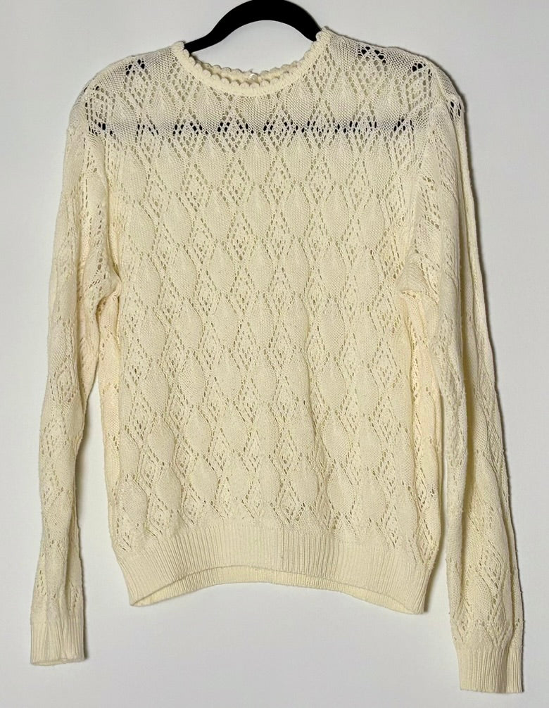 Vintage kremlituð peysa (M)
