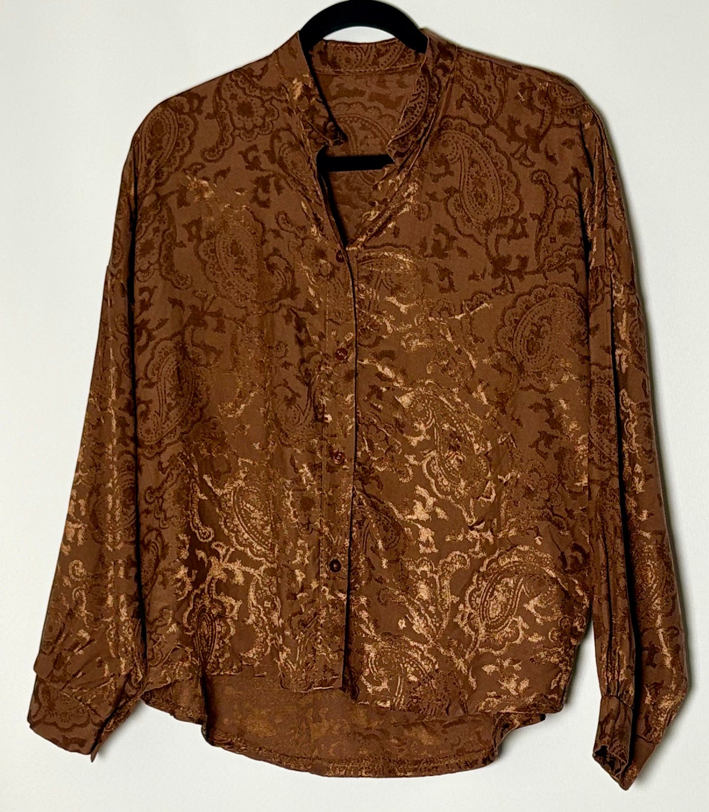 Blússa m. kasmírmunstri (L/XL)