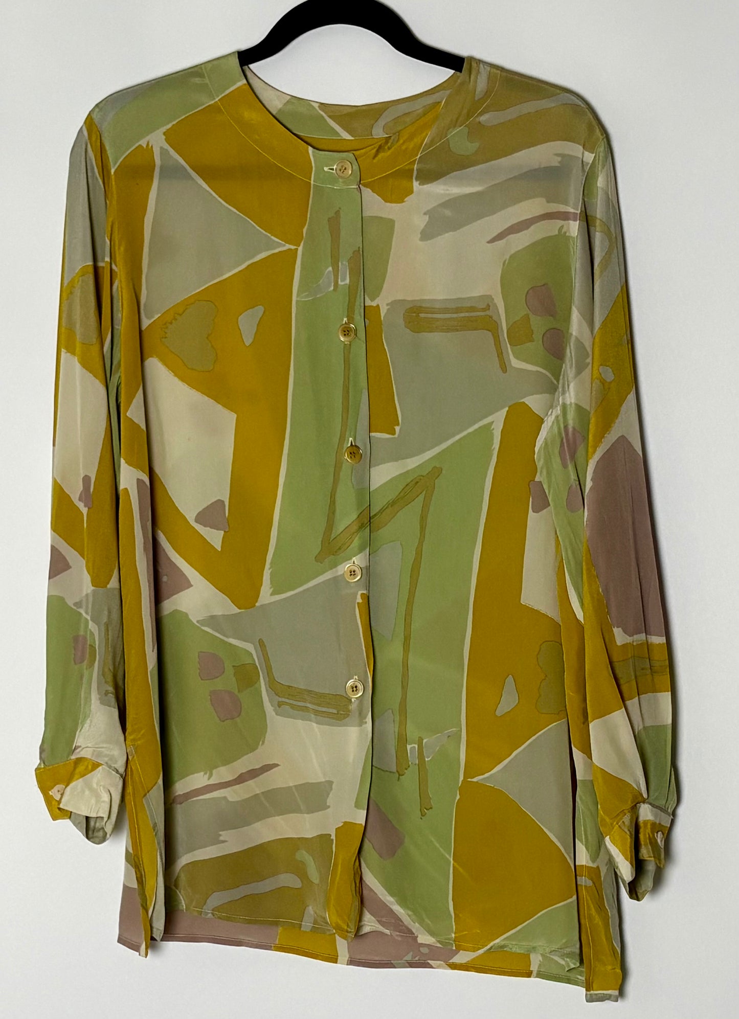 Vintage silkiblússa (M/L)