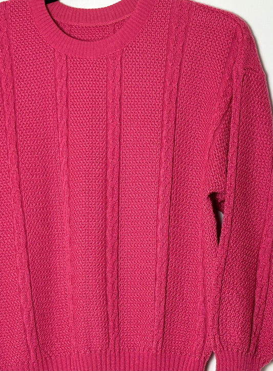 Vintage bleik peysa (M)
