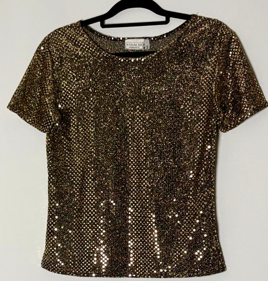 Vintage stutterma glimmertoppur (M)