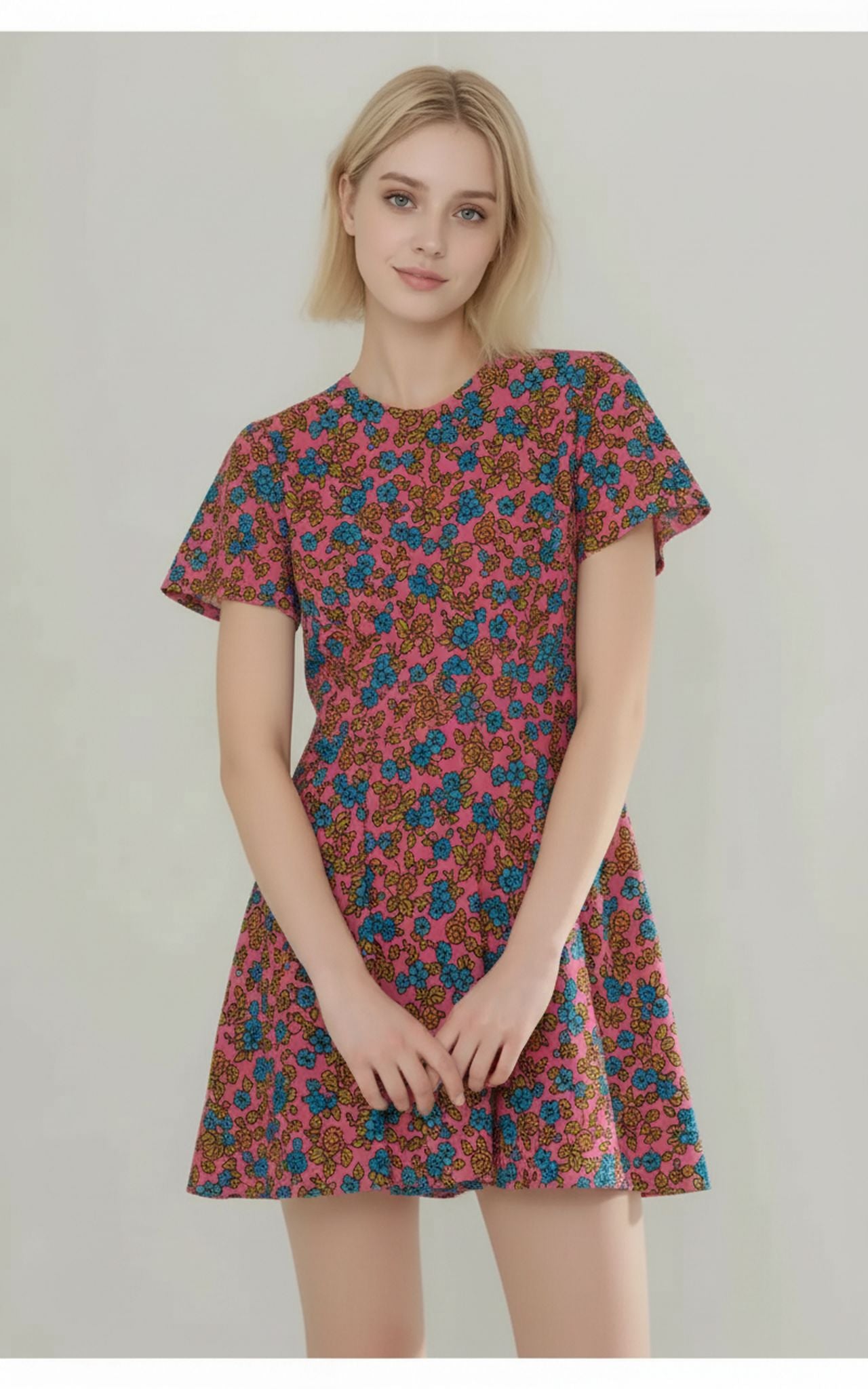 Vintage blómakjóll (M)