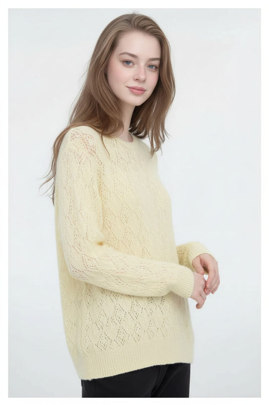Vintage kremlituð peysa (M)