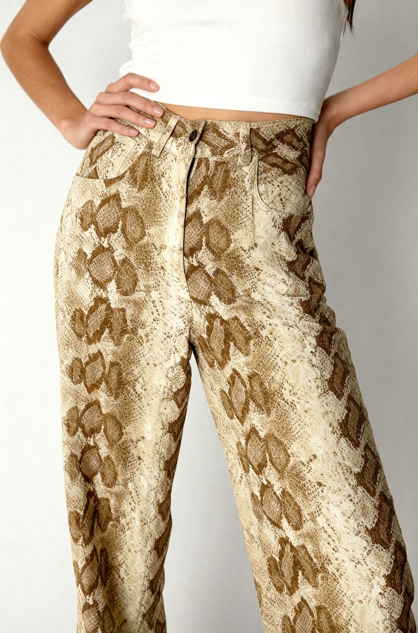 Vintage snakeprint buxur (M)