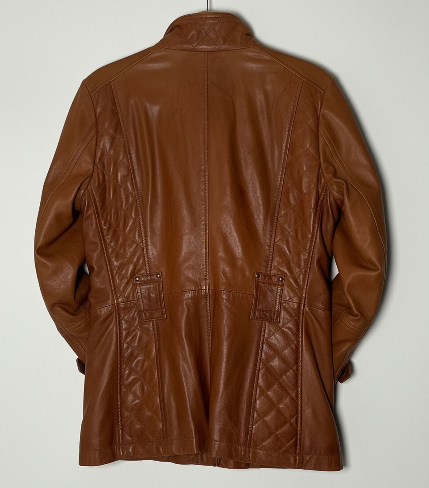 Vintage brúnn leðurjakki (M/L)