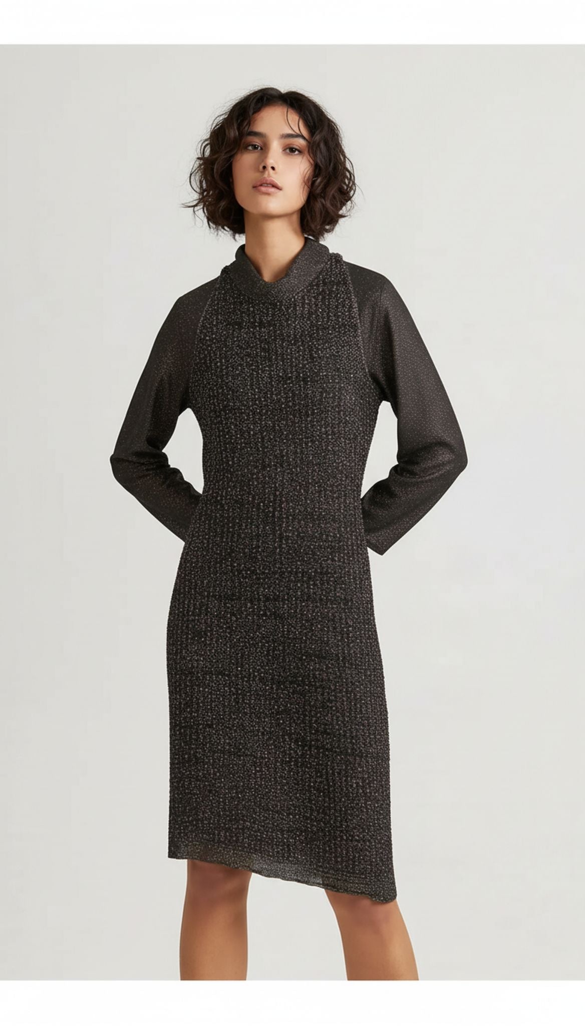 Vintage glimmer peysukjóll (M/L)