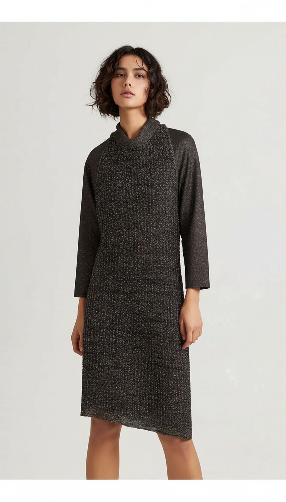Vintage glimmer peysukjóll (M/L)