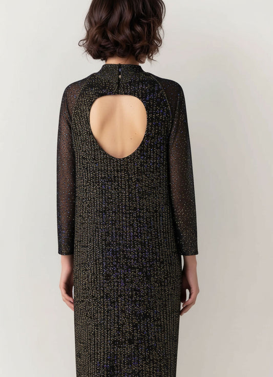 Vintage glimmer peysukjóll (M/L)
