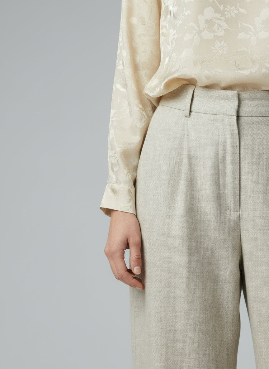 Detail shot of Vintage silkiblússa (L)