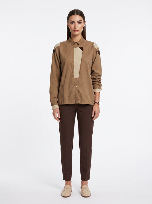 Abstract brown shirt (L)