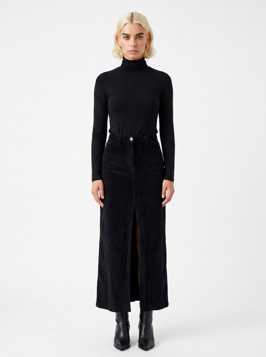 Svart vintage flauelspils (S/26)
