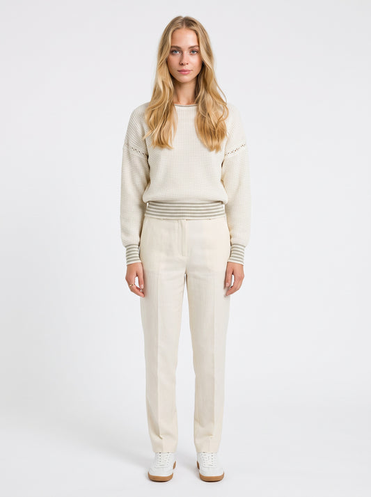 Vintage vöffluprjónuð peysa (M/L)
