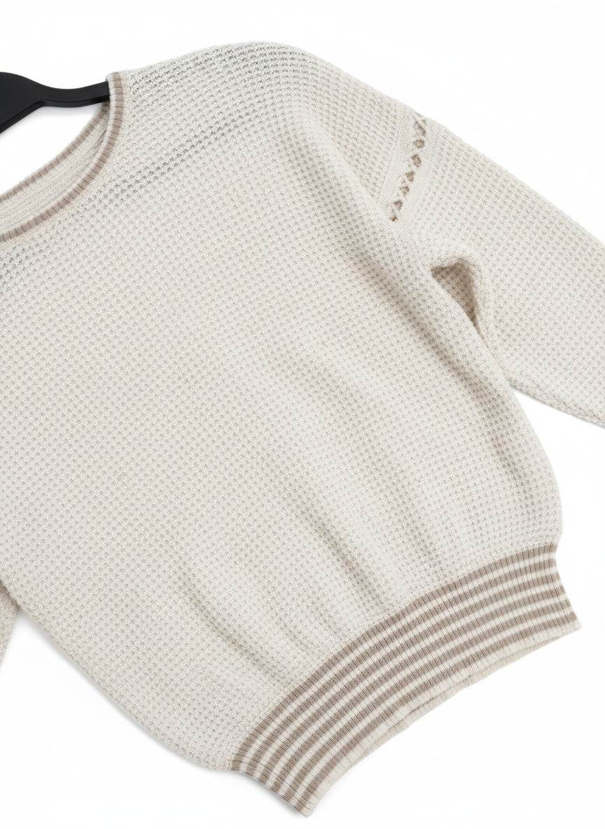 Vintage vöffluprjónuð peysa (M/L)