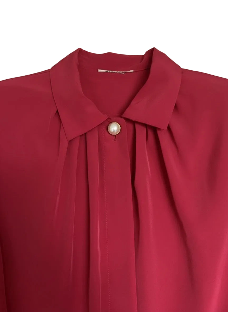 Vintage blússa með perluhnöppum (M/L)