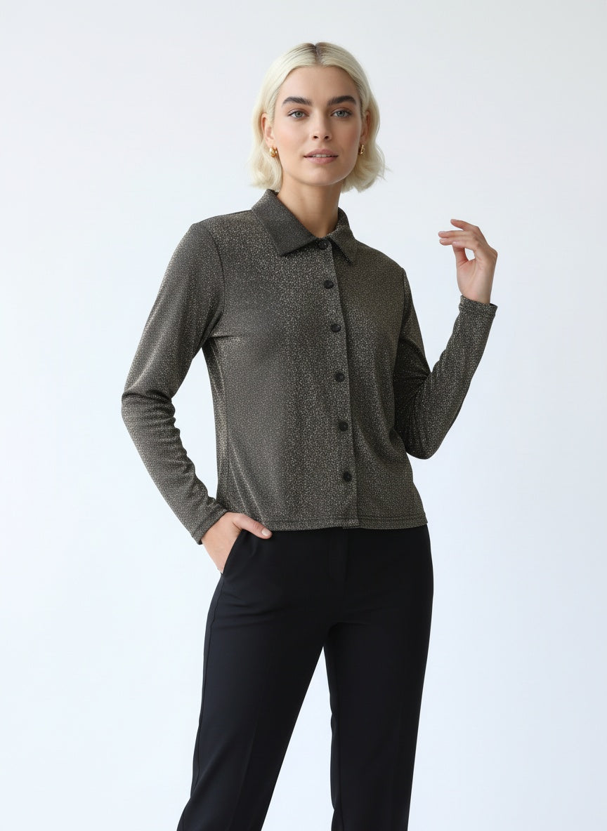 Vintage glimmerskyrta (M)