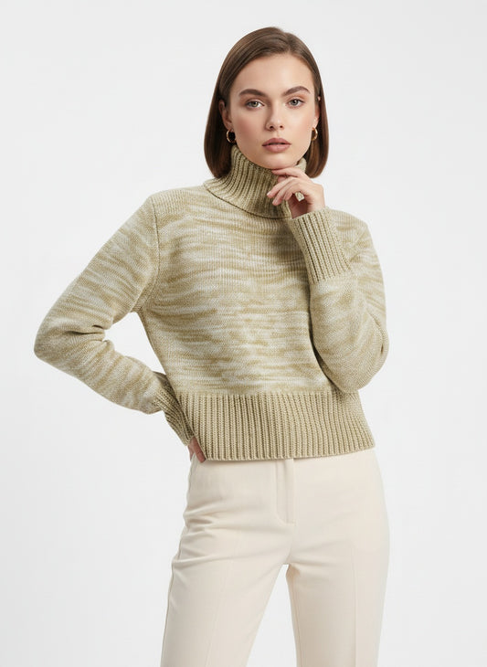 Short vintage sweater with high collar (M)