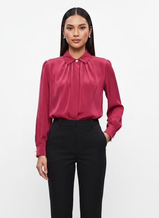 Vintage blouse with pearl buttons (M/L)