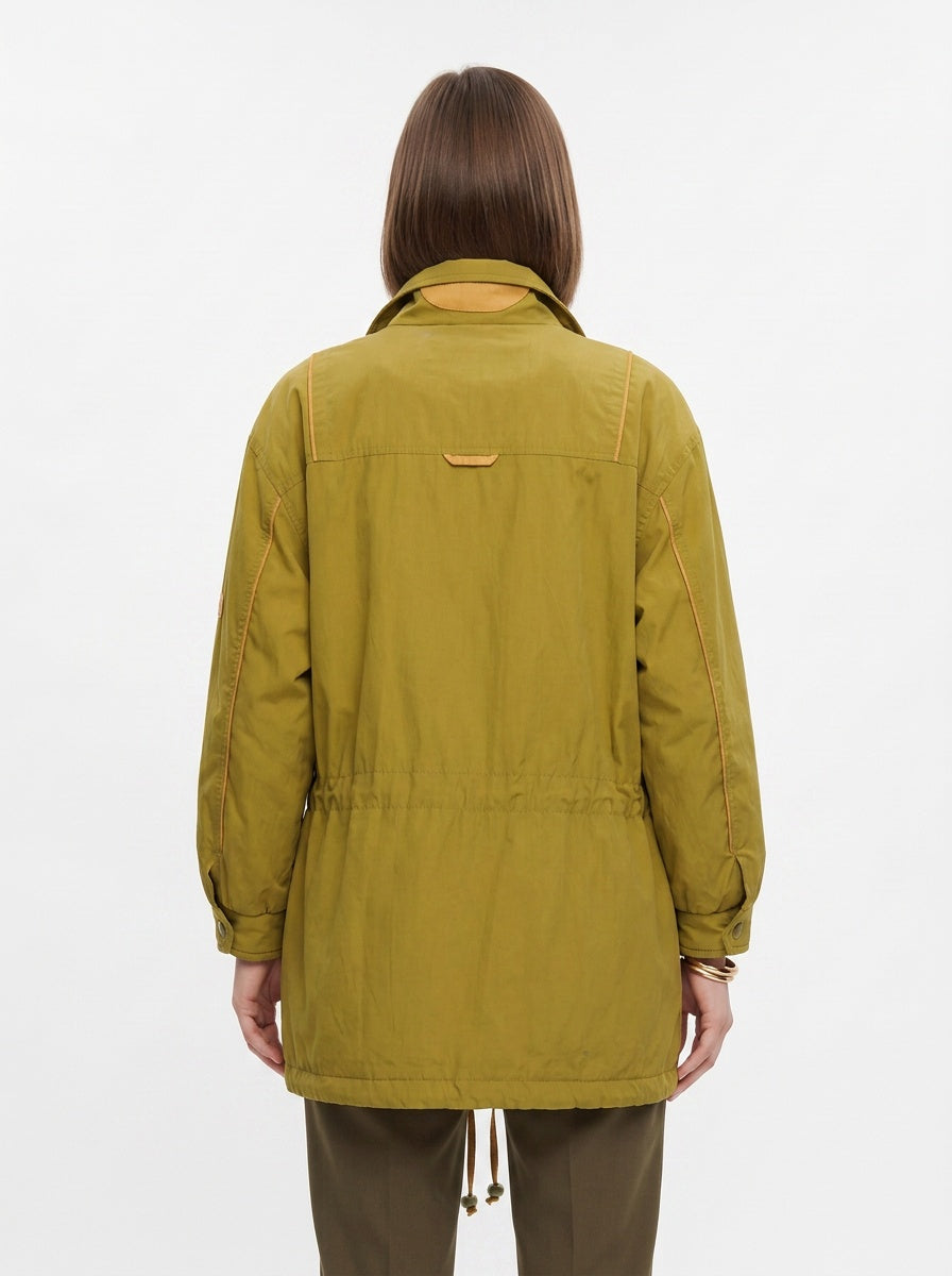Mosagrænn vintage parka jakki (M)