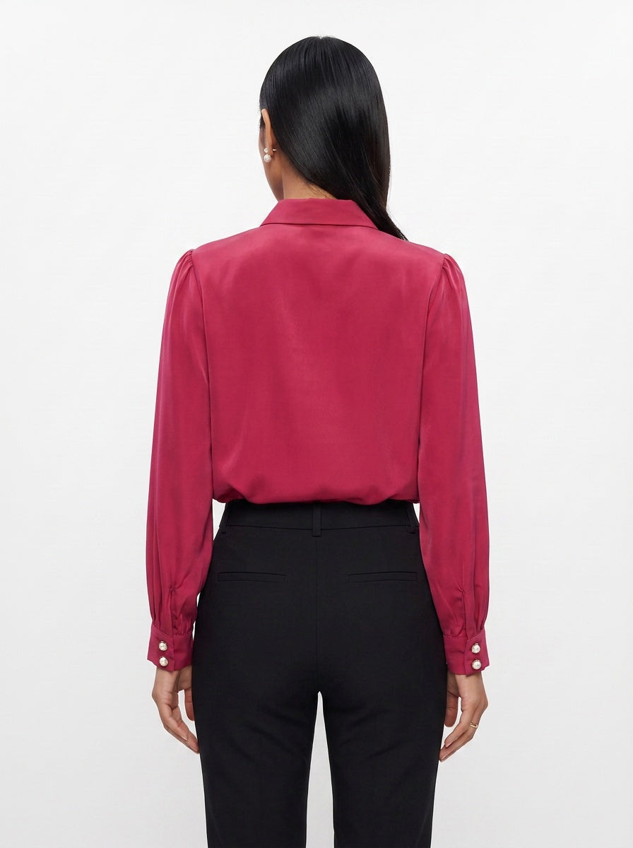 Vintage blússa með perluhnöppum (M/L)