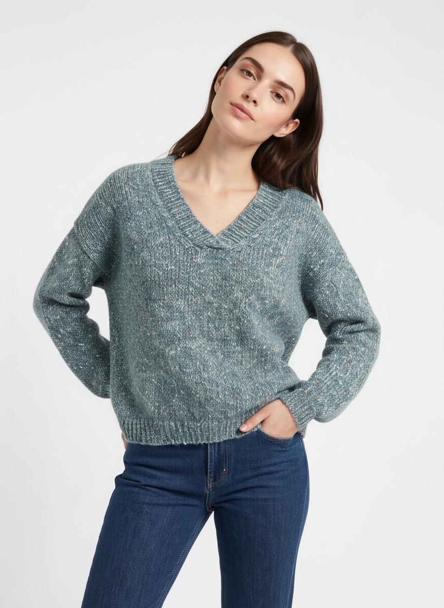 Blágræn vintage peysa (M)