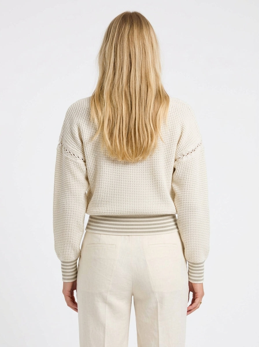 Vintage vöffluprjónuð peysa (M/L)