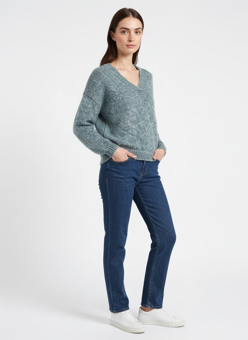 Blágræn vintage peysa (M)
