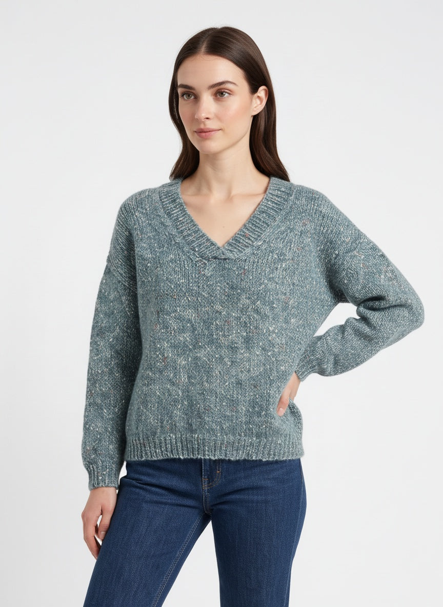 Blágræn vintage peysa (M)