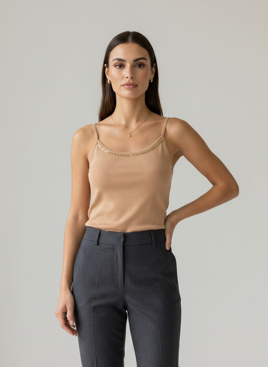 Beige hlýratoppur (M/L)