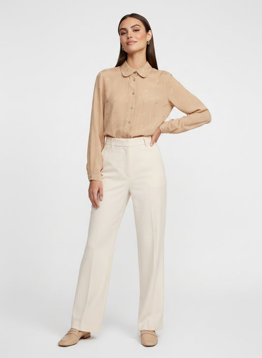 Champagne-colored vintage shirt blouse (M)