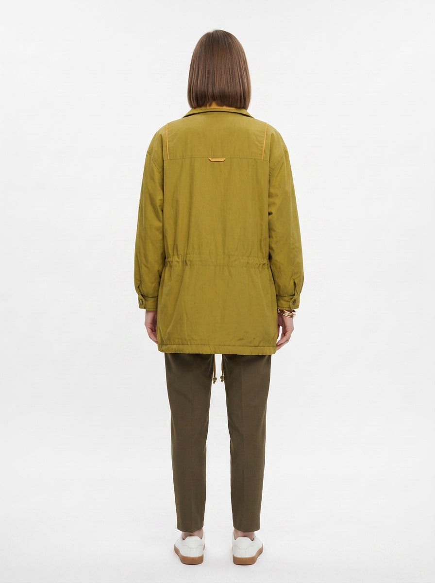 Mosagrænn vintage parka jakki (M)