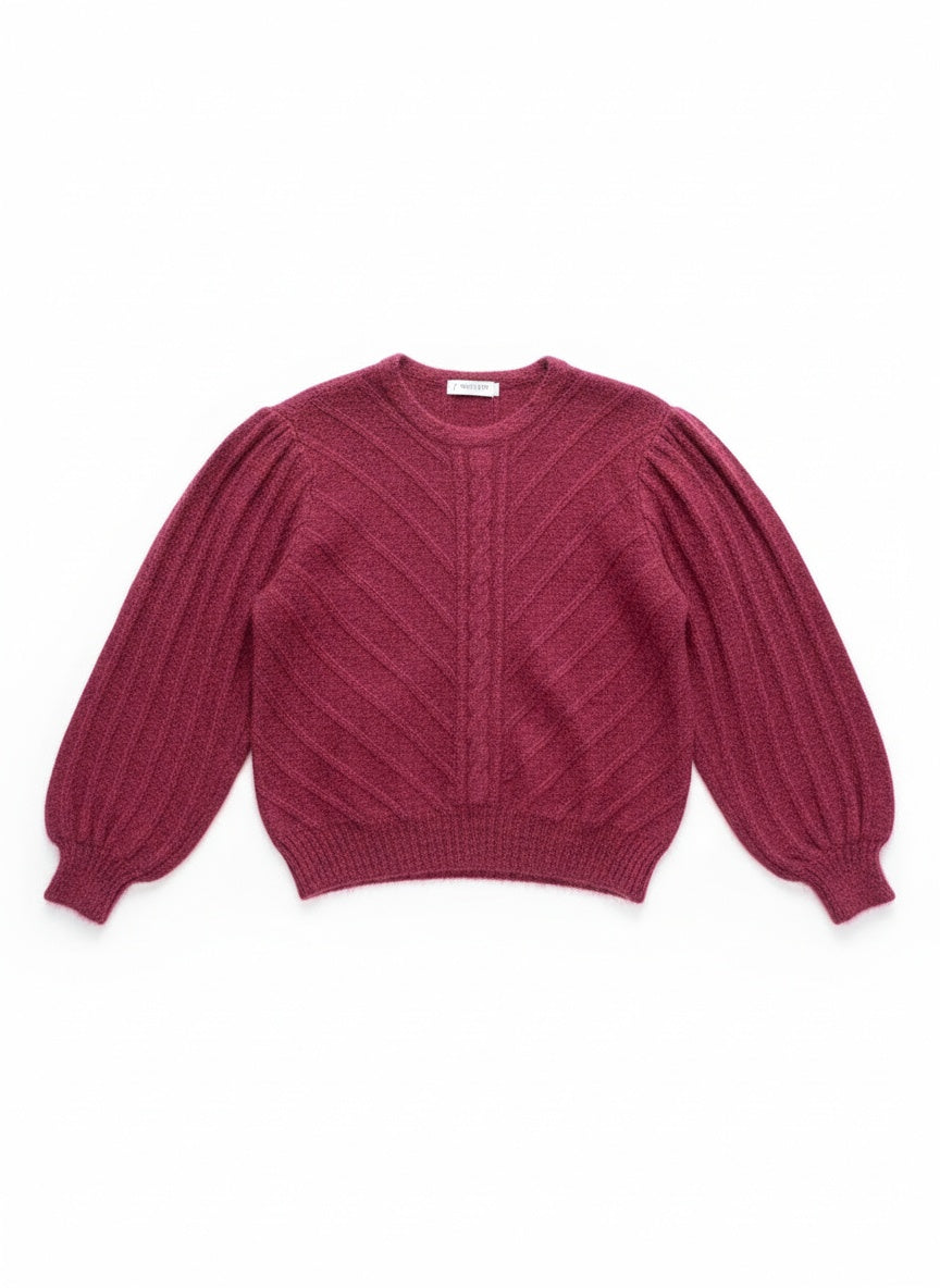 Vintage bleik mohairpeysa (L)