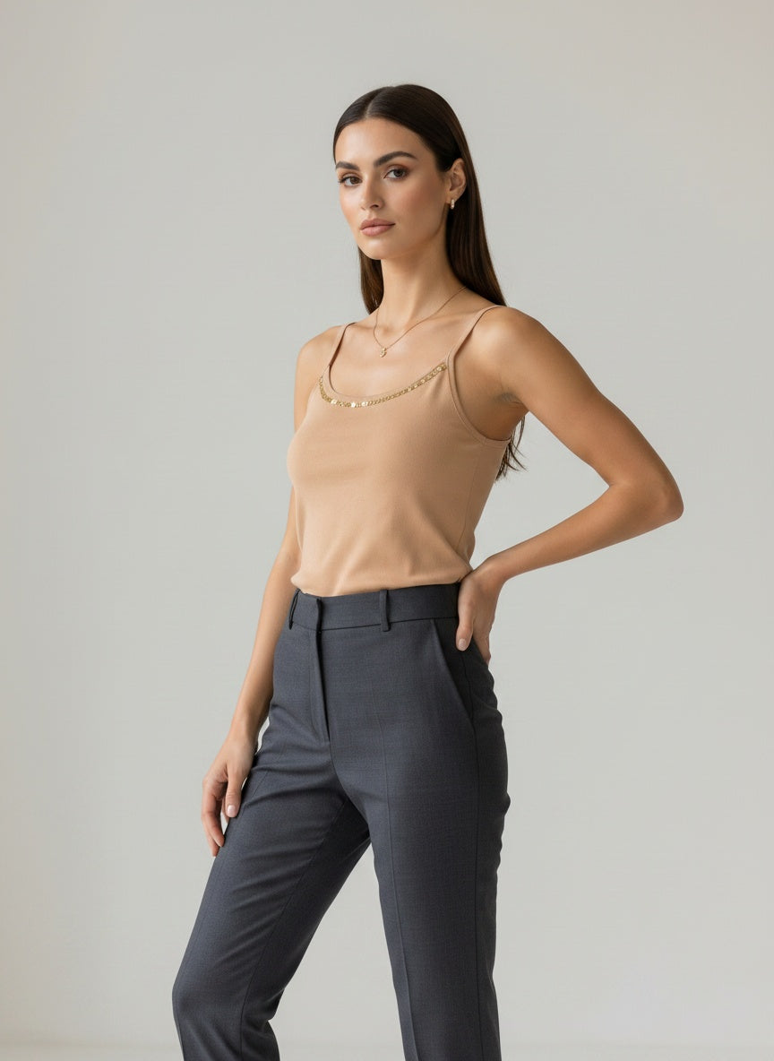 Beige hlýratoppur (M/L)