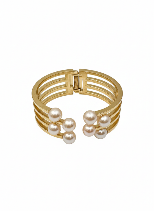 Gyllt vintage armband með perlum